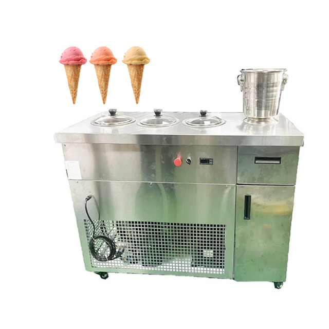 Commercial Premium อุณหภูมิปรับ Street Stall ตุรกี Ice Cream Ball เครื่อง