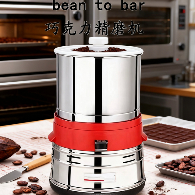 AM QDMECH Broyeur de f&egrave;ves de cacao domestique avec doubles pierres de granit pour chocolat