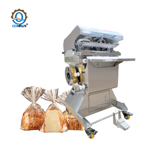 M&aacute;quina de amarrar flores em forma de leque para embalagem de torradas de p&atilde;o